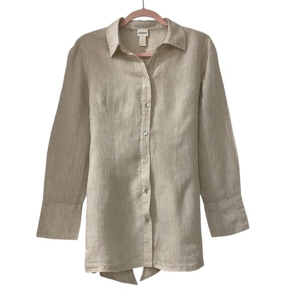 Chico's Tops - Chico's 100% Rayon Tunic that ties in the front or back Mother of Pearl Buttons